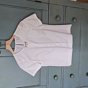 J. Crew Bejeweled Bowtie Blouse